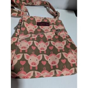 Bungalow 360 Canvas Crossbody Bag Theme Piggies Pig Good Used